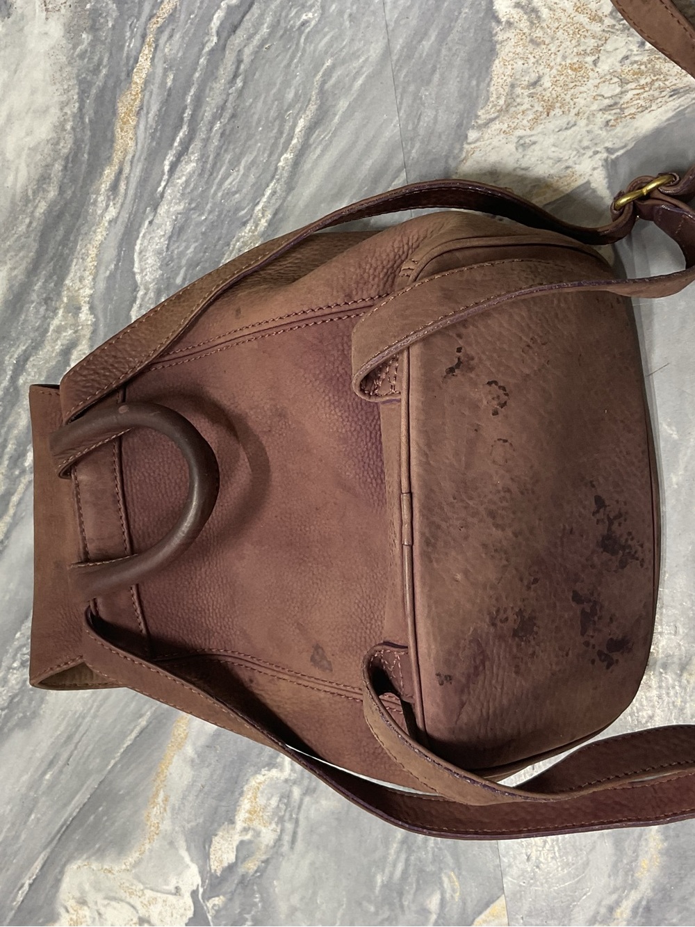 Vintage COACH Purple Elderberry Suede Nubuck Leather, Sonoma Bag, 4938 90s - Picture 12 of 15
